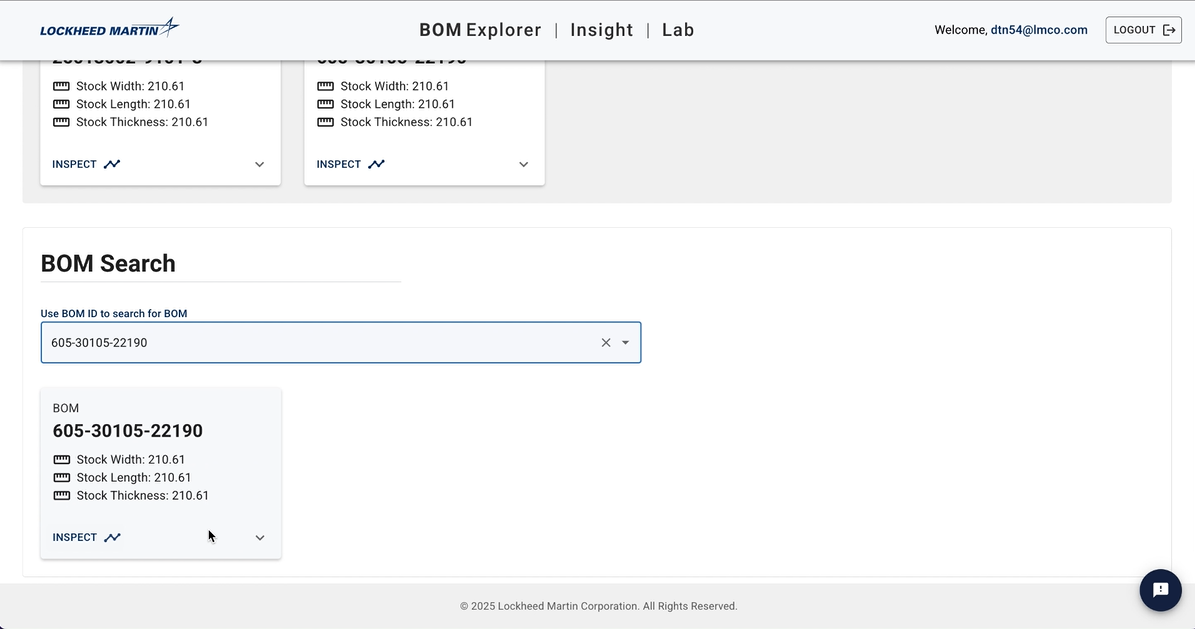 Lockheed Martin Bill of Materials Explorer screenshot 3