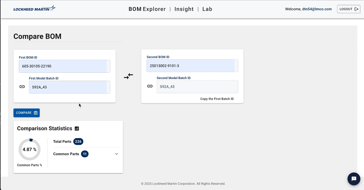 Lockheed Martin Bill of Materials Explorer screenshot 7