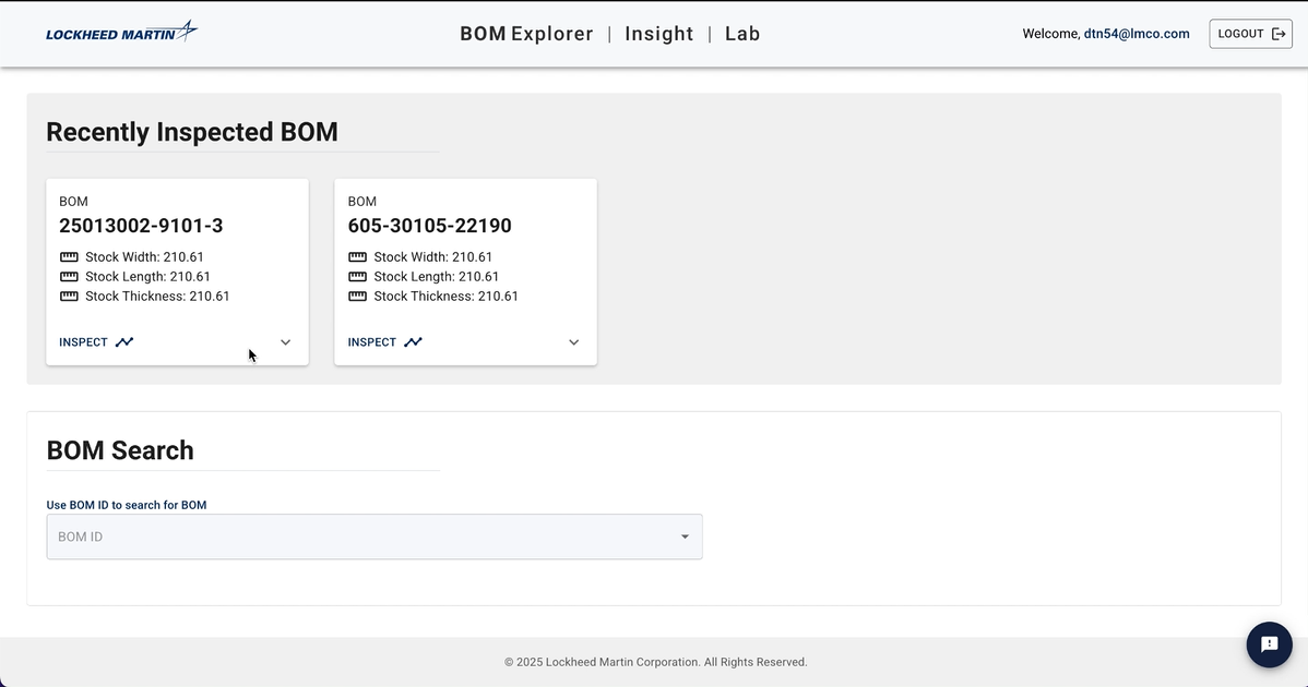 Lockheed Martin Bill of Materials Explorer screenshot 6